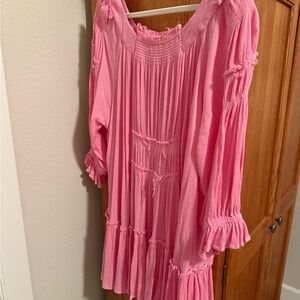 Free People Pink Smocked Dress